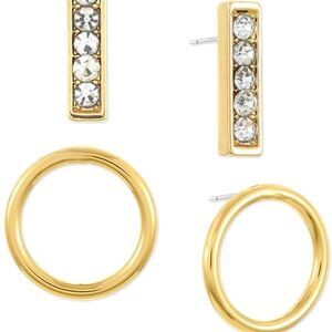 2-Pc. Set Sparkle Bar &  Circle Drop Earrings - New